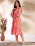 Pink Cotton Floral Fit & Flare Dress